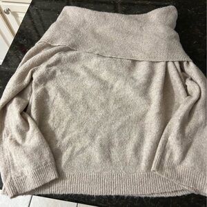 Cozy Cream cowl neck off shoulder  Women's Sweater